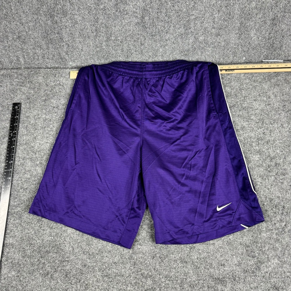 Nike Shorts Mens Size L Purple Athletic Basketball Elastic Waist Pockets Swoosh